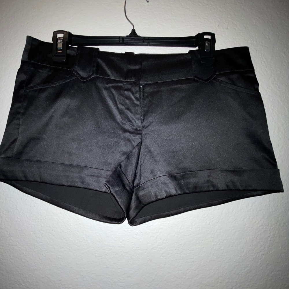 Black Satin Shorts